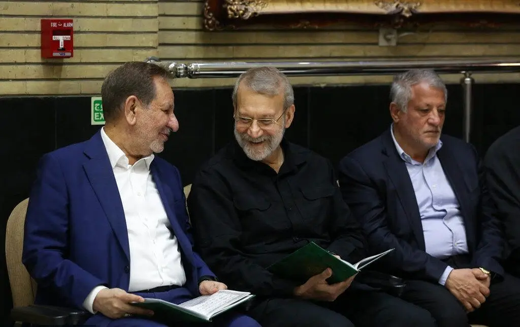 همنشینی لاریجانی و محسن هاشمی در یک مراسم