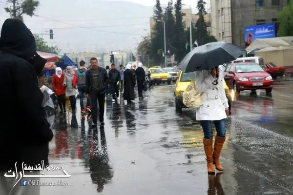 حال و هوای دمشق در روز بارانی 