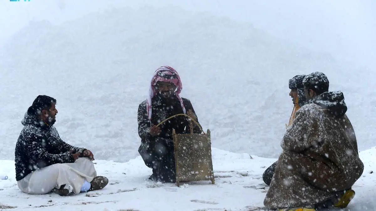 شمال عربستان سعودی سفیدپوش شد