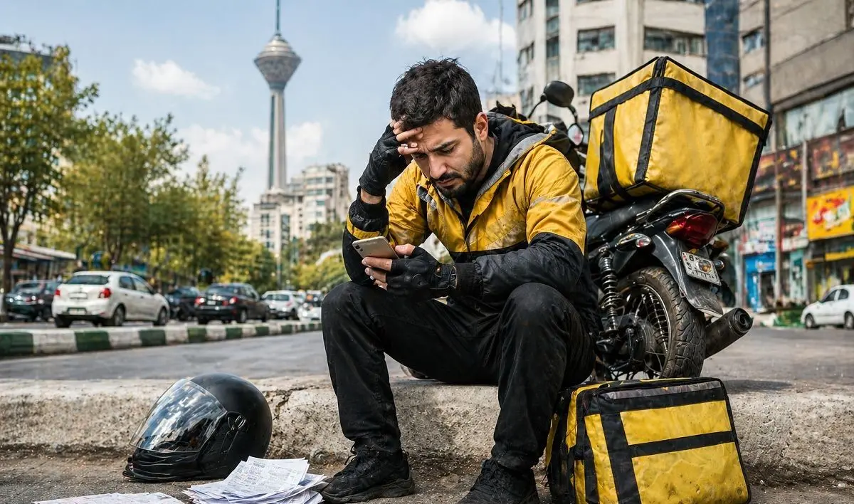 مصائب بی‌پایان پیک های موتوری/ جان می‌دهند تا نان ببرند