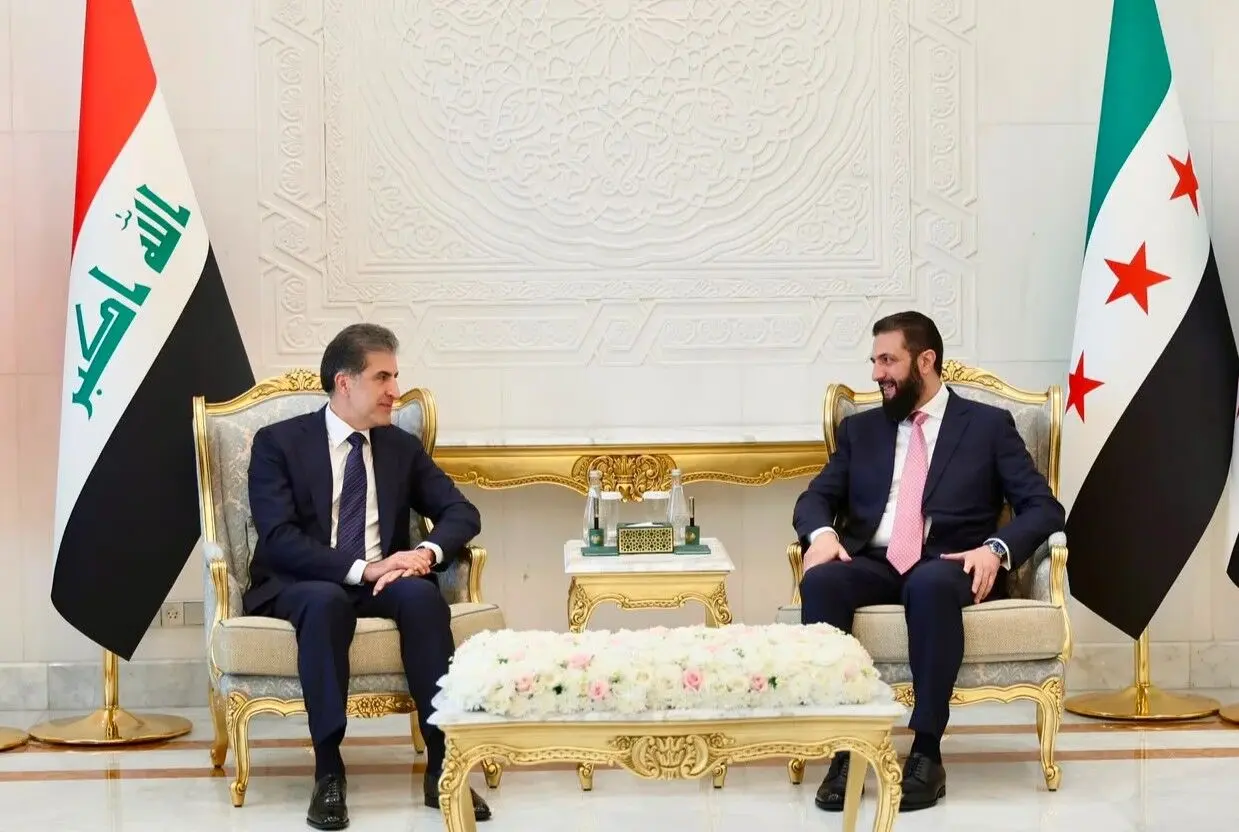 دیدار الشرع و بارزانی در دمشق
