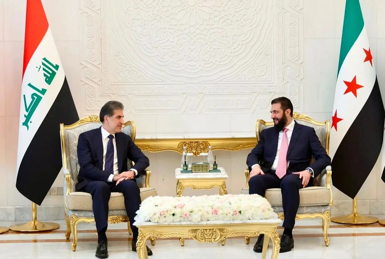 دیدار الشرع و بارزانی در دمشق