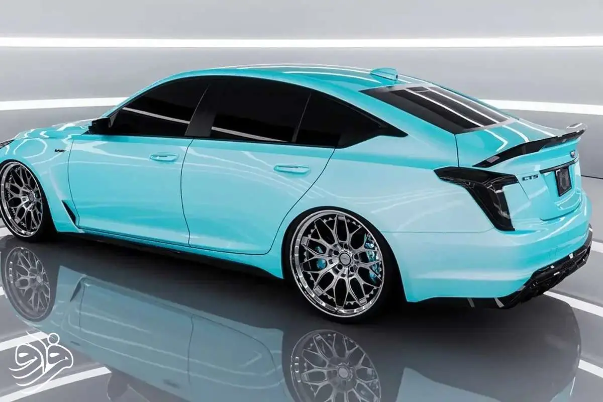 کادیلاک CT5-V بلک‌وینگ؛ قدرت لوکس در رنگ یخ قطبی متالیک