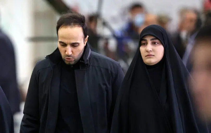 حضور فرزندان سردار سلیمانی در مراسم تشییع شهدا