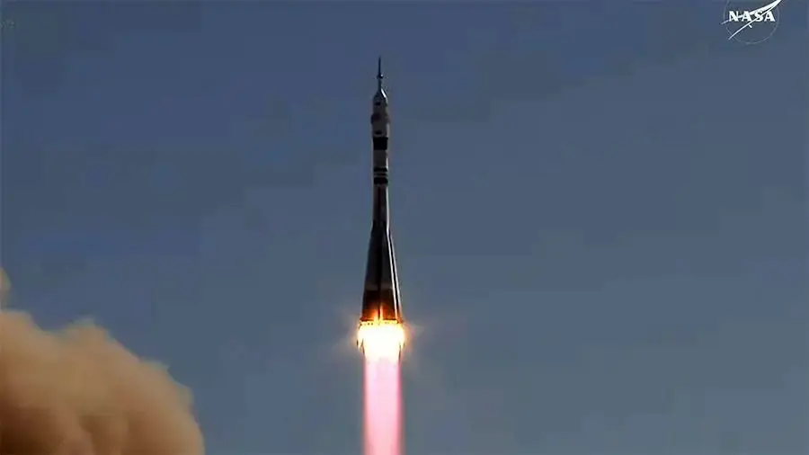 لحظه پرتاب سایوز به ایستگاه فضایی بین المللی