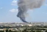 بلند شدن دود از پایگاه آمریکا در بحرین