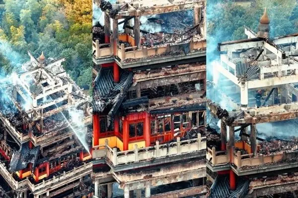 آتش‌سوزی در معبد تاریخی ۱۵۰۰ ساله چین 