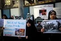 تصاویر؛ تجمع مقابل سفارت فرانسه در تهران