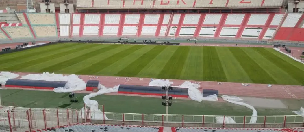 وضعیت چمن یادگار قبل از بازی تراکتور مقابل پرسپولیس