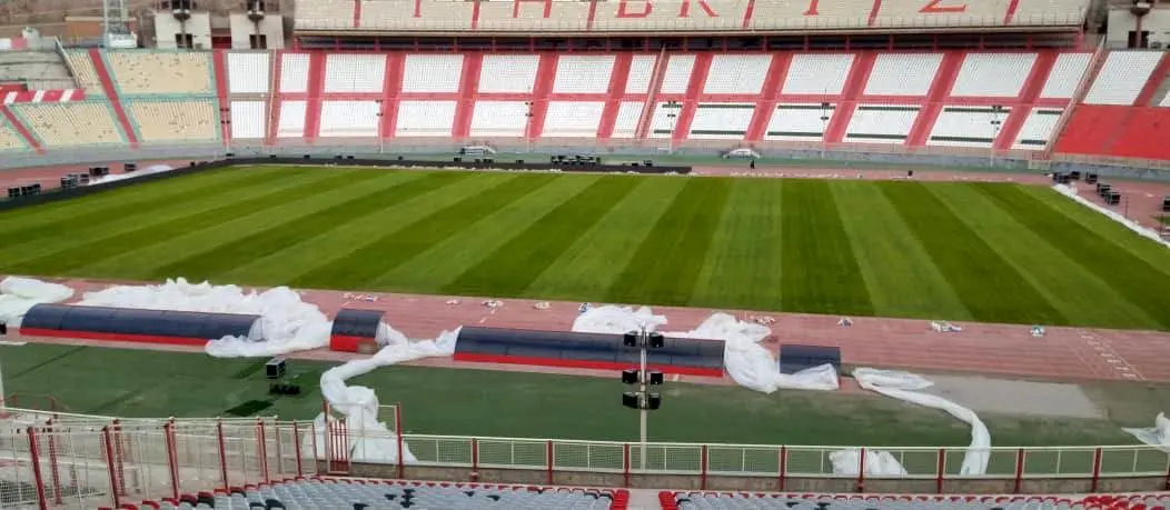 وضعیت چمن یادگار قبل از بازی تراکتور مقابل پرسپولیس