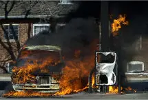 راننده بی‌احتیاط پمپ بنزین را به آتش کشید