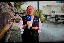 برخورد وحشتناک وانت با خبرنگار هنگام پخش زنده