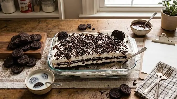 طرز تهیه یک دسر خوشمزه با بیسکوییت اورئو 

